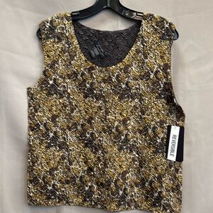 NWT NYPL Collection Reversible Sleeveless Blouse Size L